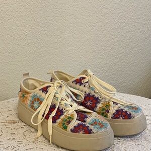 Dirty Laundry Floral Embroidered Canvas Sneakers
